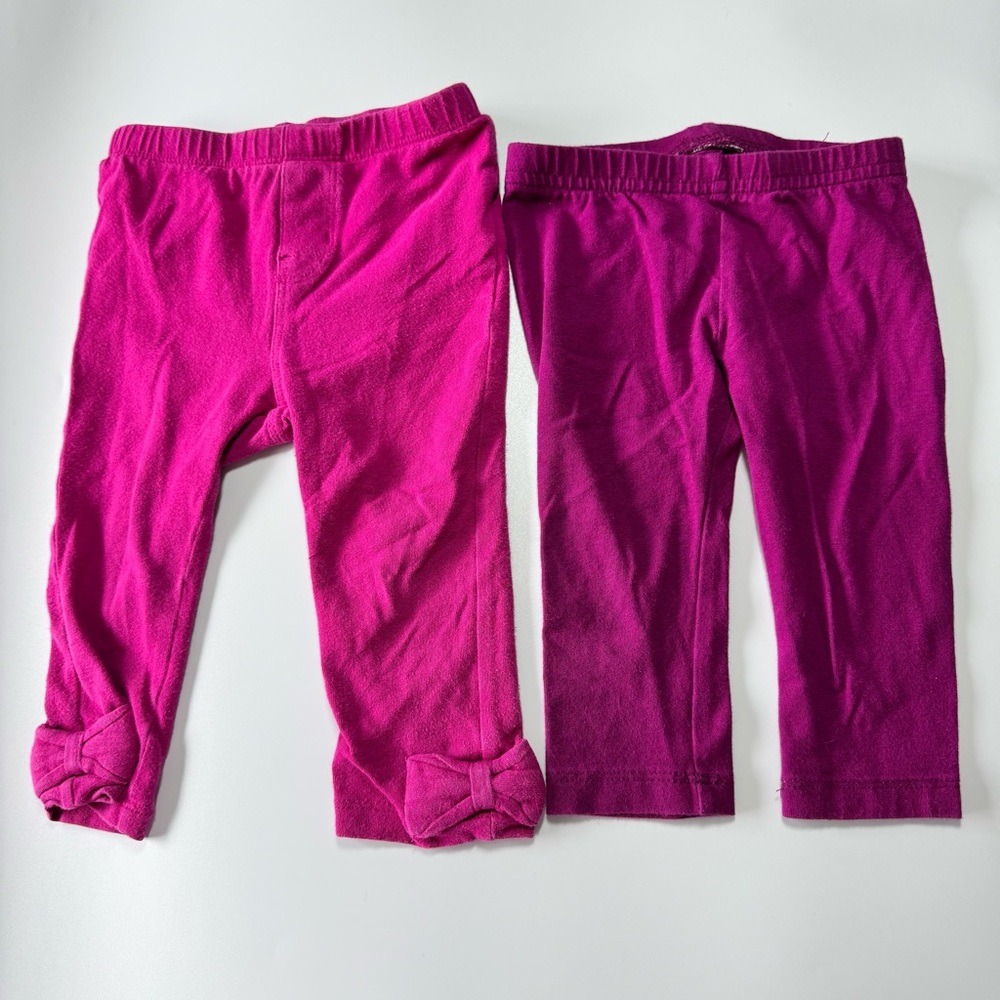 Bundle of Baby Girl Pants Size 12-18 Months Pink Baby Gap Old Navy Ruffle Floral - Picture 2 of 15
